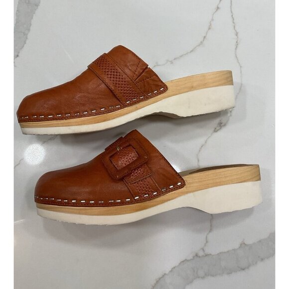 Kelsi Dagger Brooklyn Carve Flat Clog Mules Tan Size 7.5 - Picture 3 of 8